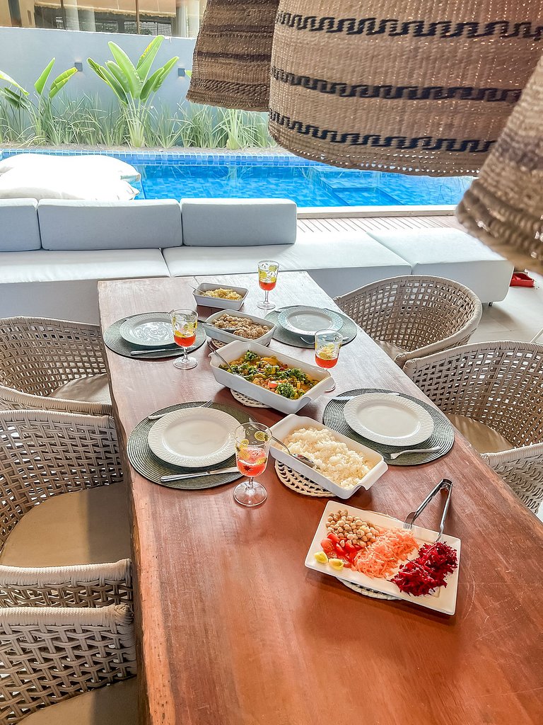 Casa com Ofurô, Piscina Aquecida e Cozinheira