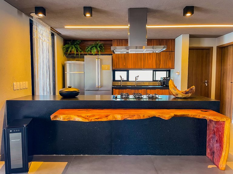 Casa Waua | PÉ NA AREIA, rooftop, borda infinita