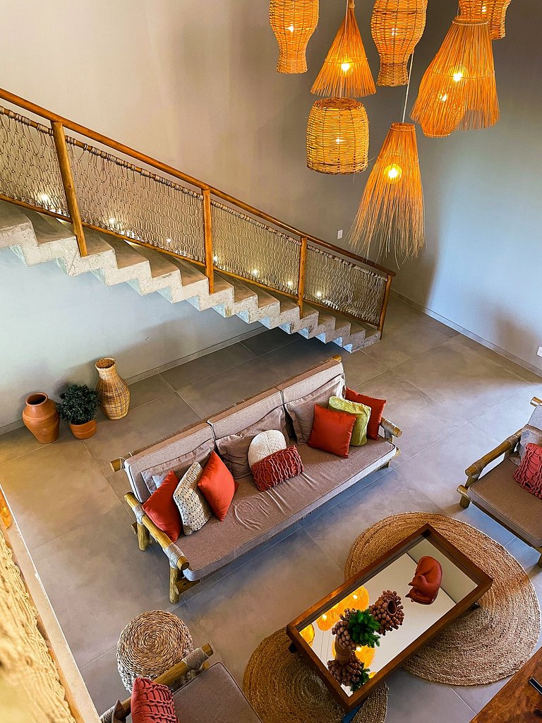 Casa Waua | PÉ NA AREIA, rooftop, borda infinita