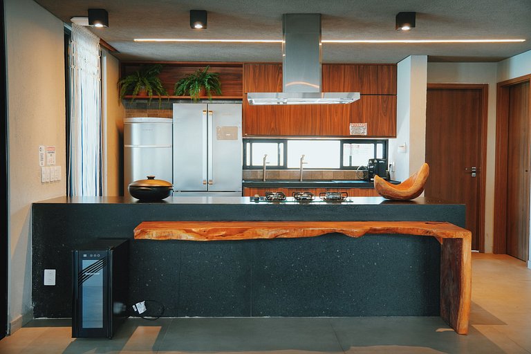 Casa Waua | PÉ NA AREIA, rooftop, borda infinita