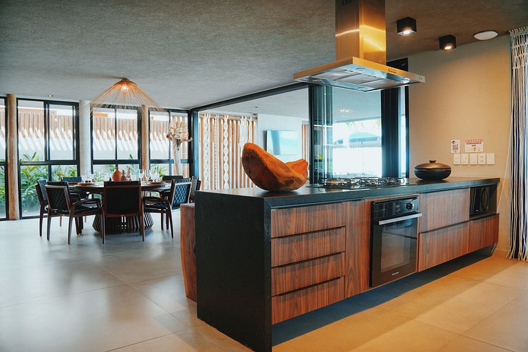 Casa Waua | PÉ NA AREIA, rooftop, borda infinita