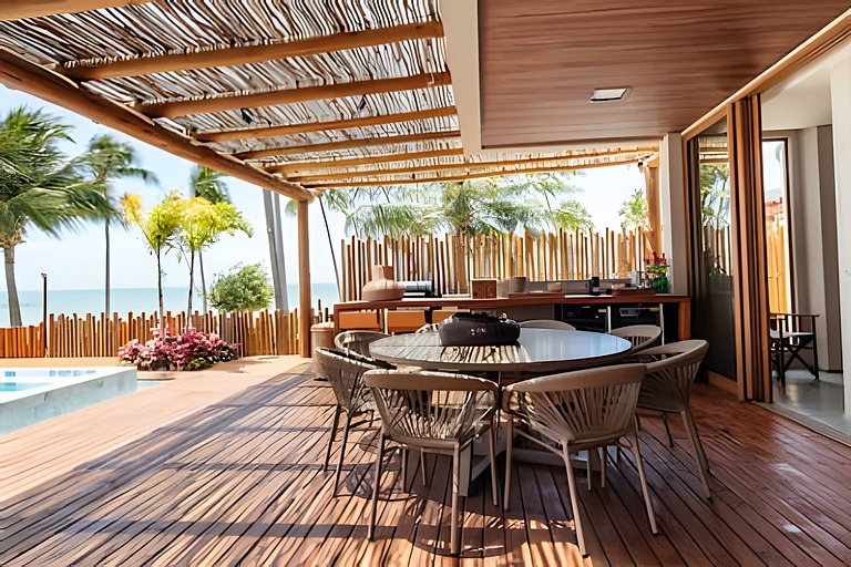 Casa Búzios | Pé na areia, 7 suítes sauna, piscina