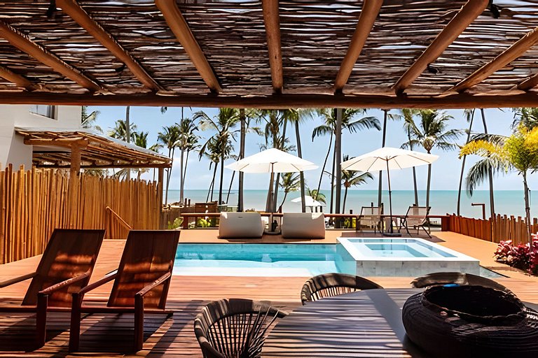 Casa Búzios | Pé na areia, 7 suítes sauna, piscina