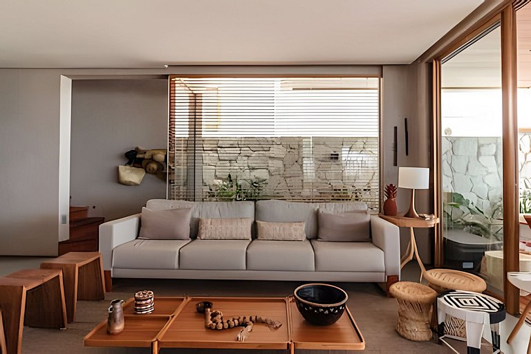 Casa Búzios | Pé na areia, 7 suítes sauna, piscina