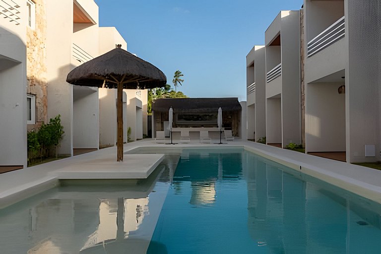 Piscina, área gourmet e academia | 500m da Praia