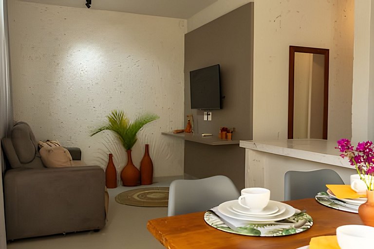 Piscina, área gourmet e academia | 500m da Praia