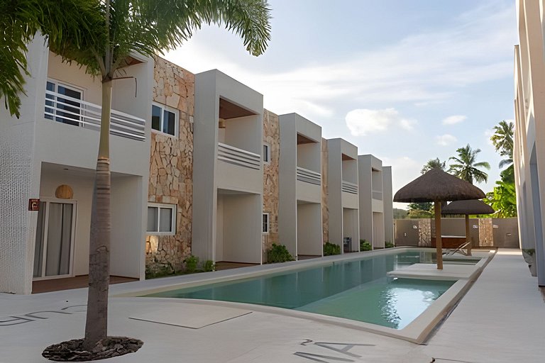 Piscina, área gourmet e academia | 500m da Praia