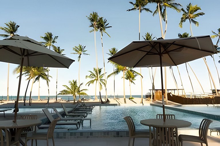 Ipioca Beach Resort | Apto vista mar climatizado