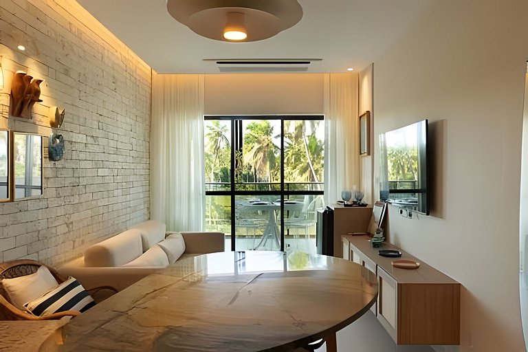 Ipioca Beach Resort | Apto vista mar climatizado