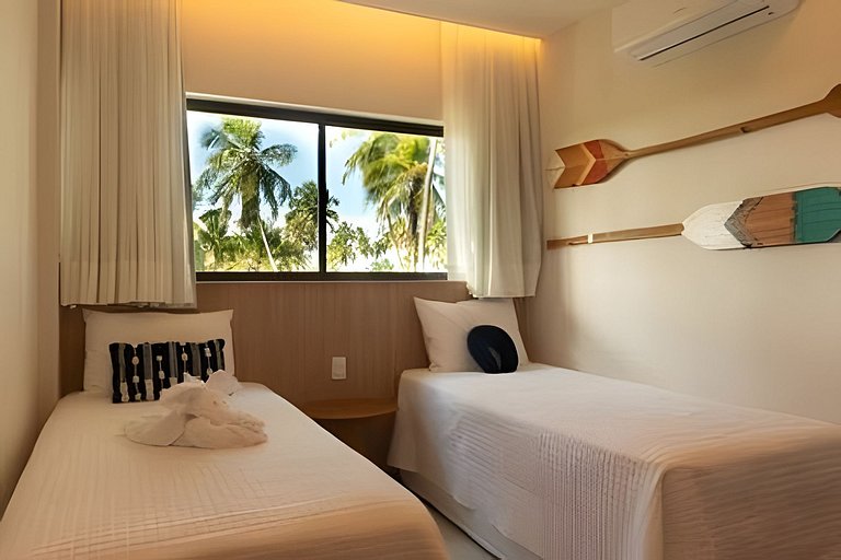 Ipioca Beach Resort | Apto vista mar climatizado