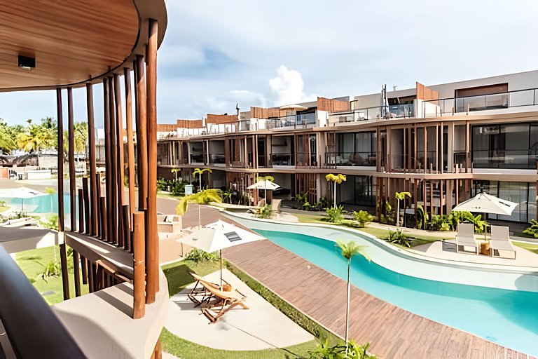 Duplex com rooftop em condomínio pé na areia